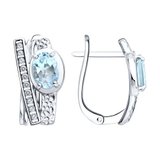 Серьги из серебра с топазами и фианитами из серебро