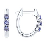 Серьги из серебра с танзанитами из серебро