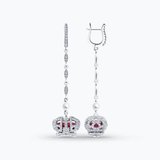 Серьги из серебра с миксом камней из серебро