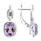 Серьги из серебра с аметистами из серебро