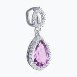 Подвеска из серебра с аметистом и фианитами из серебро