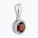 Подвеска из серебра с гранатом и фианитами из серебро
