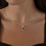 Подвеска из серебра с гранатом и фианитами из серебро — вид 2