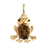Подвеска из золочёного серебра с раухтопазом и фианитами из серебро