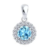 Подвеска из серебра с топазом и фианитами из серебро