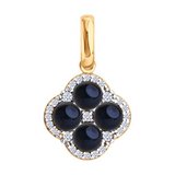 Подвеска из золочёного серебра с жемчугом и фианитами из серебро