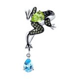 Брошь из серебра с миксом камней из серебро