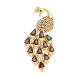 Брошь из золочёного серебра с раухтопазами и фианитами из серебро