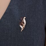 Брошь из золочёного серебра с гранатами и фианитами из серебро — вид 3