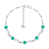 Браслет из серебра с агатами и фианитами из серебро