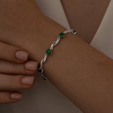 Браслет из серебра с агатами и фианитами из серебро — вид 4