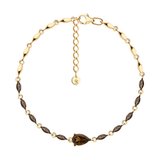 Браслет из золочёного серебра с раухтопазами из серебро