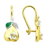 Серьги из золочёного серебра с фианитами и эмалью из серебро