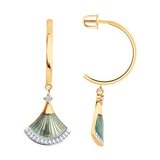 Серьги из золочёного серебра с фианитами и эмалью из серебро