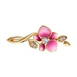 Брошь из золочёного серебра с фианитами и эмалью из серебро