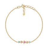 Браслет из золочёного серебра с фианитами и эмалью из серебро