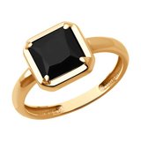 Кольцо из золочёного серебра с ониксом из серебро