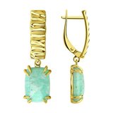 Серьги из золочёного серебра с амазонитом из серебро