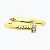 Кольцо серебро, Вермель золото 24 карата с фианитами из серебро — вид 2