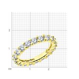 Кольцо серебро, Вермель золото 24 карата с фианитами из серебро — вид 2