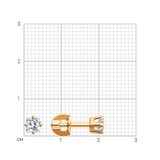 Серьги-пусеты из золочёного серебра с фианитами из серебро — вид 4