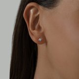 Серьги-пусеты из золочёного серебра с голубыми фианитами из серебро — вид 2