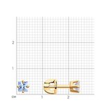 Серьги-пусеты из золочёного серебра с голубыми фианитами из серебро — вид 4