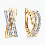 Серьги из золочёного серебра с фианитами из серебро — вид 2