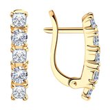 Серьги из золочёного серебра с фианитами из серебро