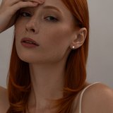 Серьги из золочёного серебра с фианитами из серебро — вид 3