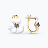 Серьги из золочёного серебра с эмалью из серебро