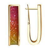 Серьги из золочёного серебра с кристаллами из серебро