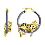 Серьги из золочёного серебра с эмалью из серебро