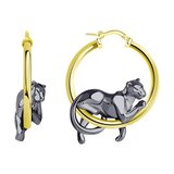 Серьги из золочёного серебра из серебро