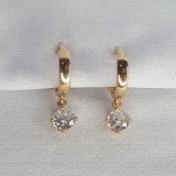 Серьги из золочёного серебра с фианитами из серебро