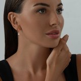 Серьги из золочёного серебра с фианитами из серебро — вид 3