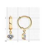 Серьги из золочёного серебра с фианитами из серебро — вид 4