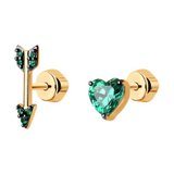 Серьги из золочёного серебра с фианитами из серебро