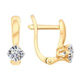 Серьги из золоченого серебра с фианитами из серебро