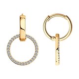 Серьги из золочёного серебра с фианитами из серебро