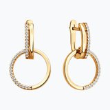 Серьги из золочёного серебра с фианитами из серебро — вид 2