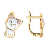 Серьги из золочёного серебра с эмалью из серебро