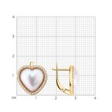 Серьги из золочёного серебра с синтетическим жемчугом и фианитами из серебро — вид 4