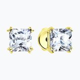 Серьги серебро, покрытие Вермель золото 999 пробы с фианитами из серебро — вид 2