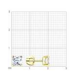 Серьги серебро, покрытие Вермель золото 999 пробы с фианитами из серебро — вид 3