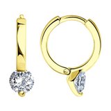 Серьги серебро, покрытие Вермель золото 999 пробы с фианитами из серебро