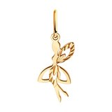 Подвеска из золочёного серебра с алмазной гранью из серебро