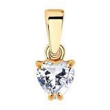 Подвеска из золочёного серебра с фианитами из серебро