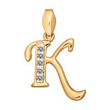 Подвеска из золочёного серебра с фианитами из серебро