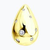 Подвеска серебро, Вермель золото 24 карата с фианитами из серебро